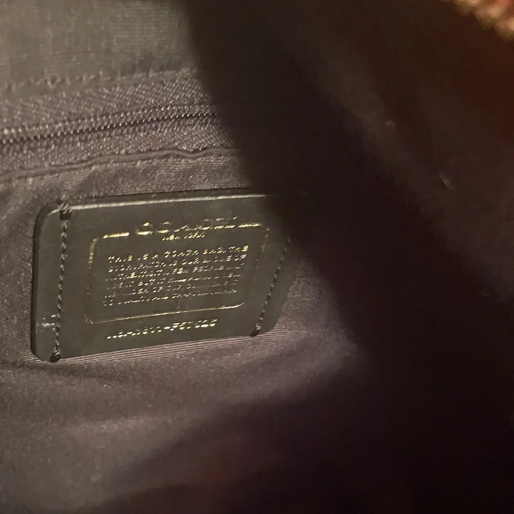 Coach Black Leather Tote with Gold-Tone Hardware - Picture 10 of 16